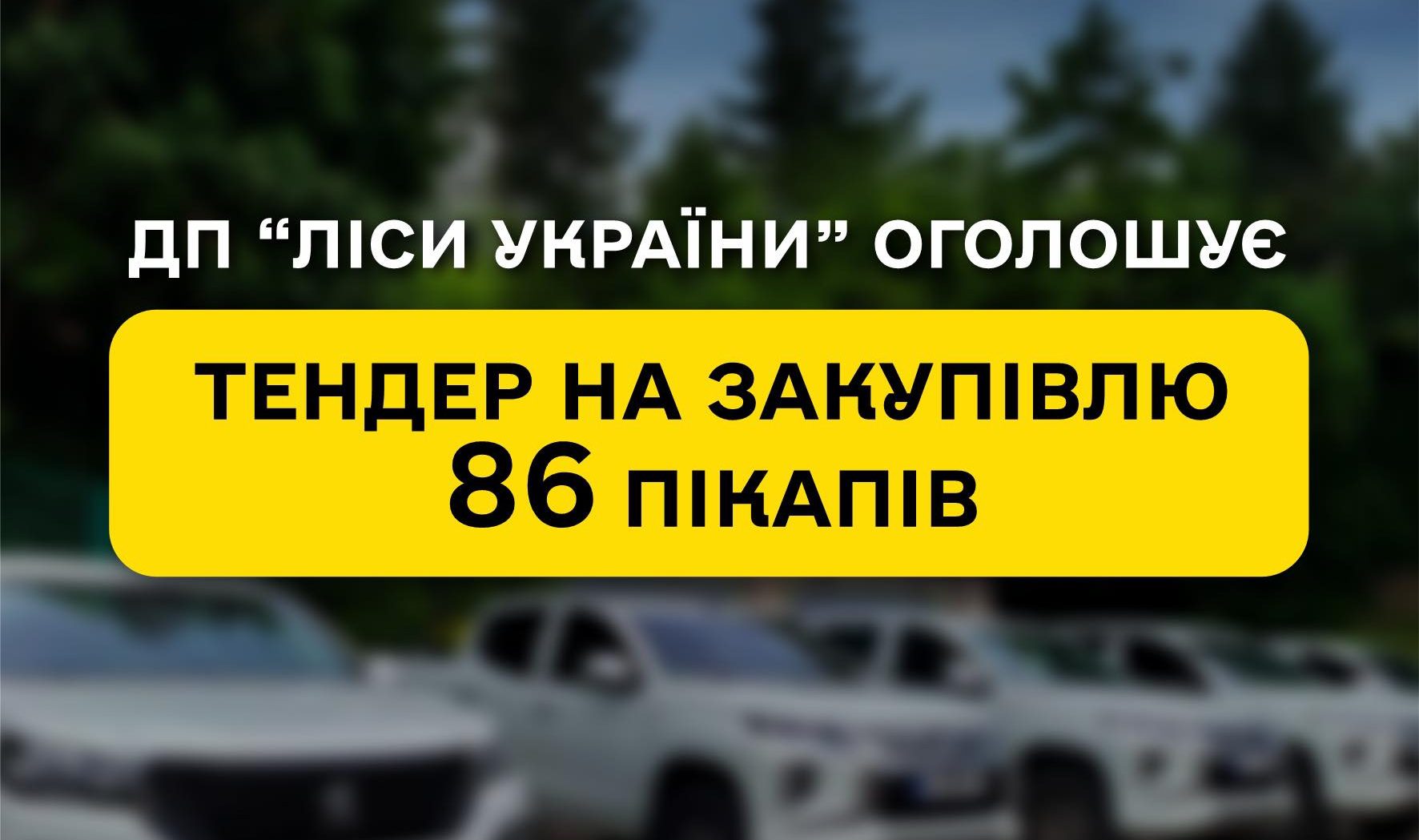 SE “Forests of Ukraine” announces a tender for the purchase of 86 pickup trucks