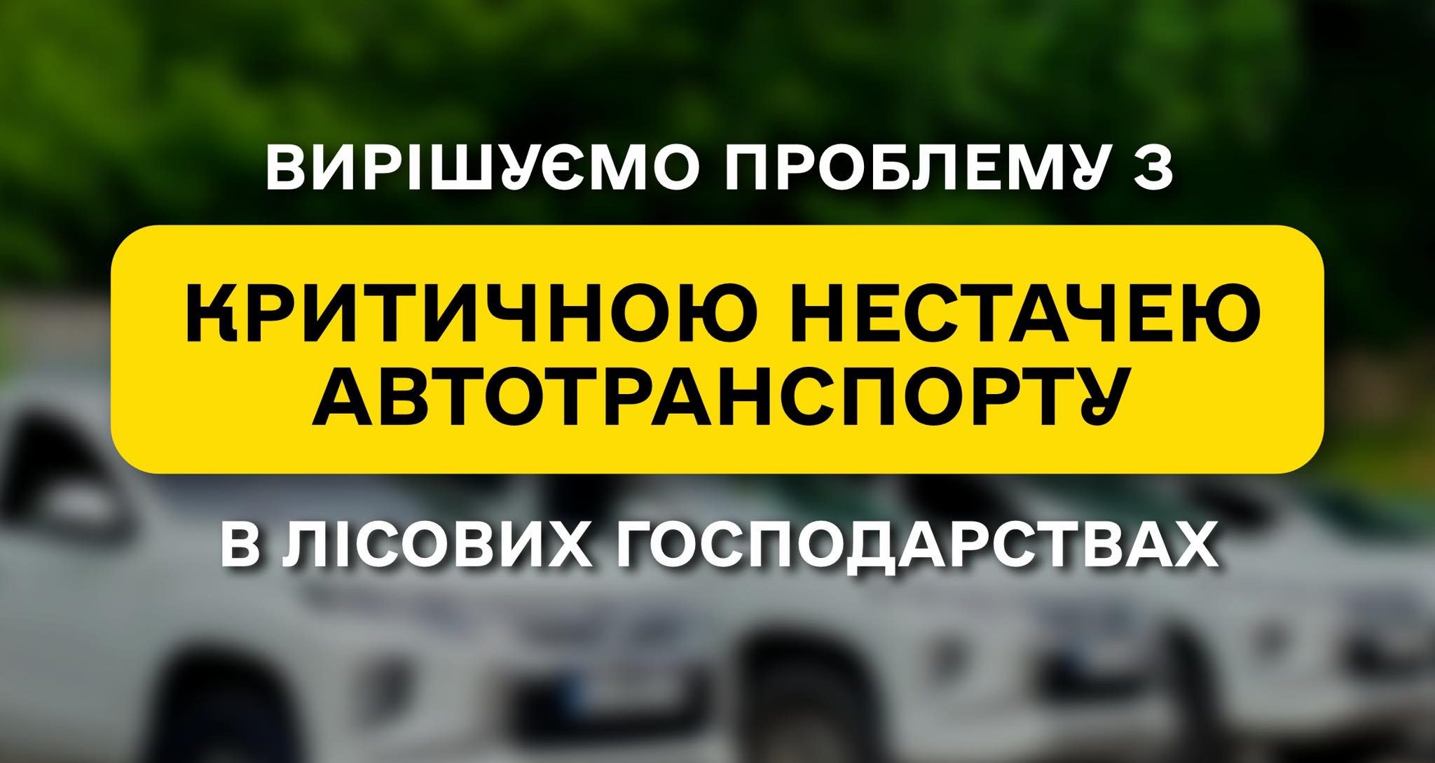 Принаймні одна справна машина на лісництво: ДП «Ліси України» вирішує проблему з критичною нестачею автотранспорту в лісових господарствах