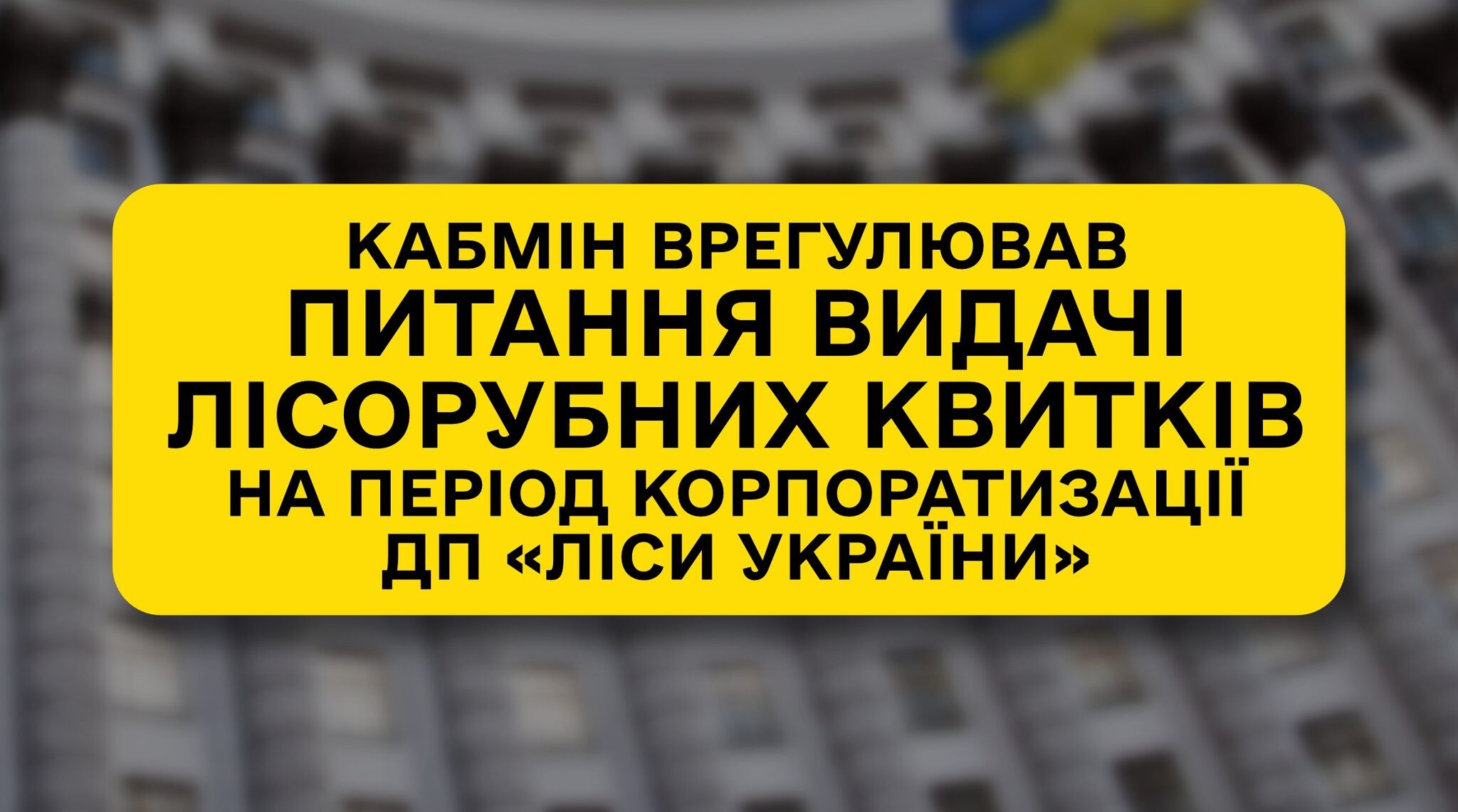 The Cabinet of Ministers regulated the issuance of logging tickets during the corporatization of SFE “Forests of Ukraine”