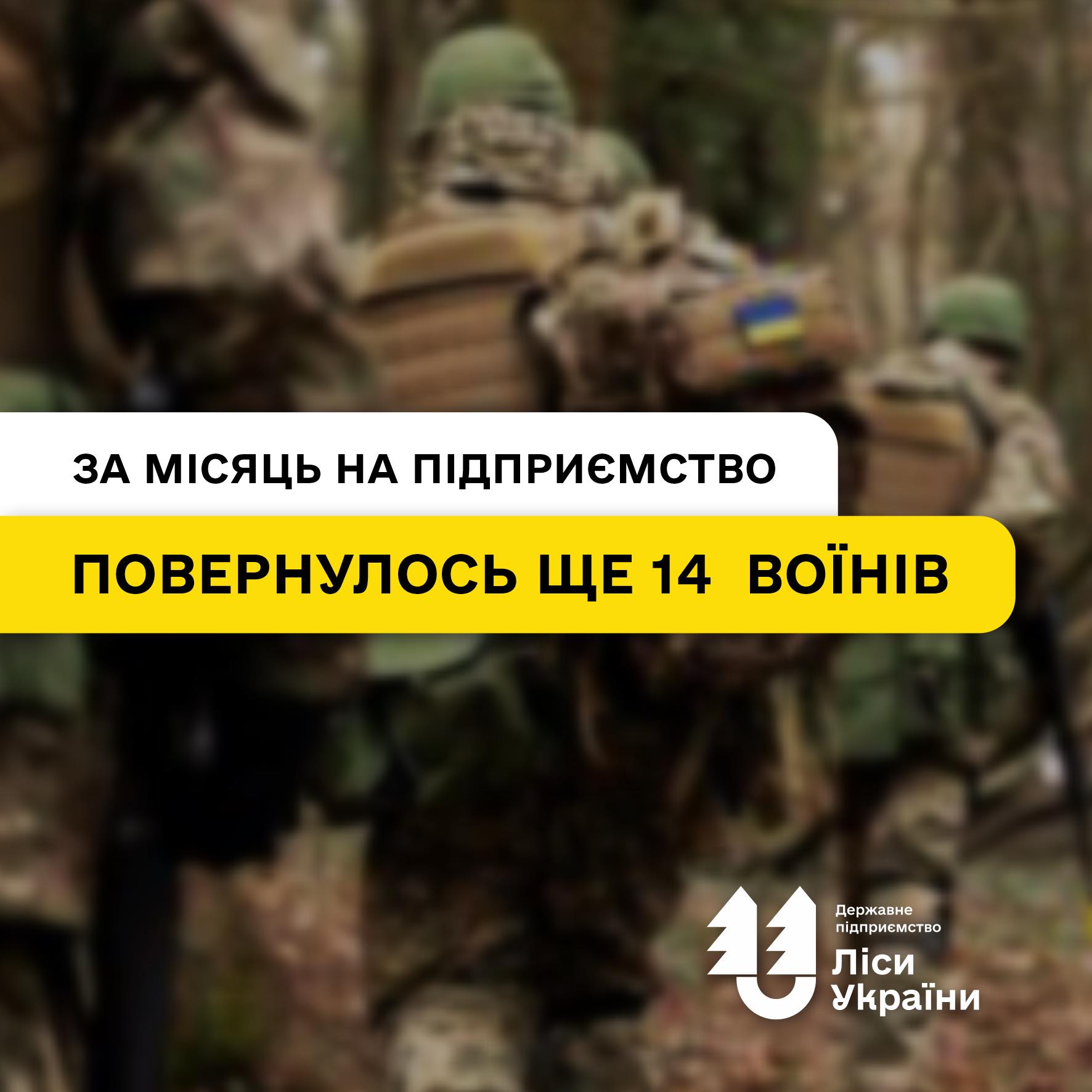 За останній місяць на роботу в ДП “Ліси України” повернулось 14 демобілізованих працівників. Всі отримали належну соціальну підтримку!